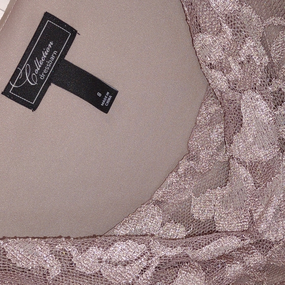 Taupe Lace Dress - Picture 2 of 6